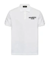Dsquared2 Logo Cotton Polo Shirt In White