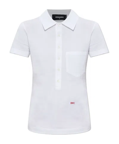 Dsquared2 Short-sleeved Polo Shirt In White