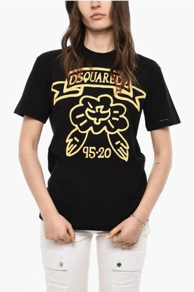 Dsquared2 Short Sleeved Printed T-shirt In Black