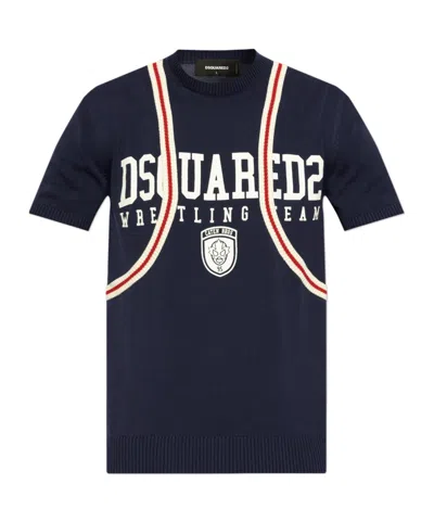 Dsquared2 Short-sleeved Sweater In Black