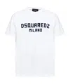Dsquared2 White Crewneck T-shirt With Logo Lettering On The Front