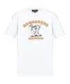 Dsquared2 Playful Graphic Print Cotton T-shirt In White