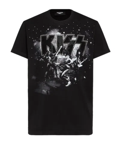 DSQUARED2 DSQUARED2 X KISS CIGARETTE FIT EMBELLISHED T-SHIRT