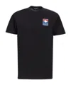 Dsquared2 Black Cotton T-shirt With Logo Patch In Black