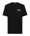 Dsquared2 Men Black Crew-neck T-shirt With Logo On The Front In Cotton Man In Black