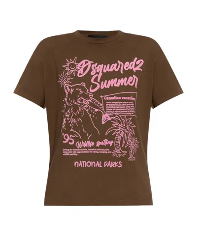 Dsquared2 Short-sleeved T-shirt In Brown