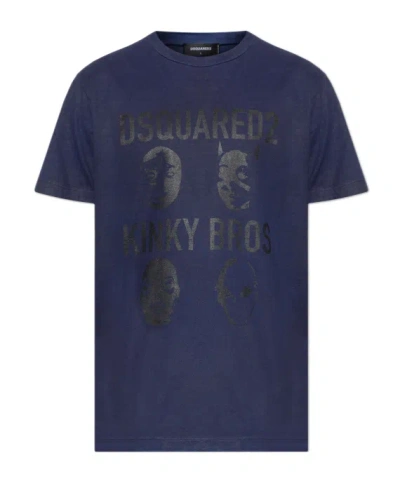 Dsquared2 Short-sleeved T-shirt In Navy Blue