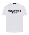Dsquared2 White Crewneck T-shirt With Logo Lettering On The Front In White