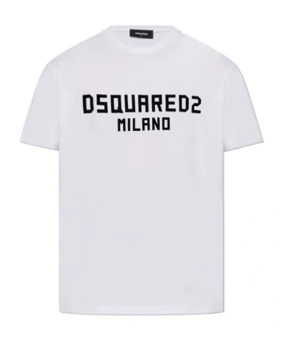DSQUARED2 DSQUARED2 VELVET FINISH LOGO CREWNECK T-SHIRT