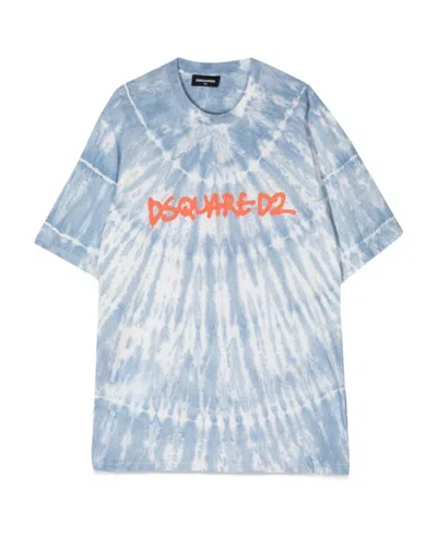 Dsquared2 Short-sleeved T-shirt With Round Neck In Blue