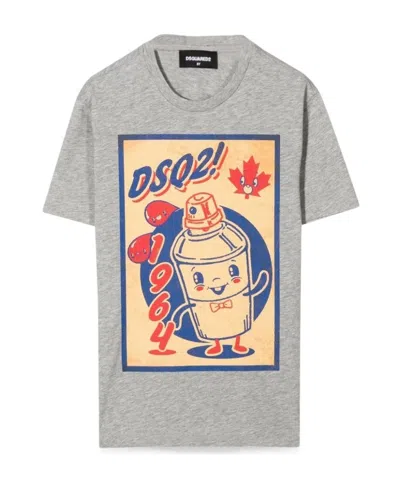 Dsquared2 Short-sleeved T-shirt With Round Neck In Gray