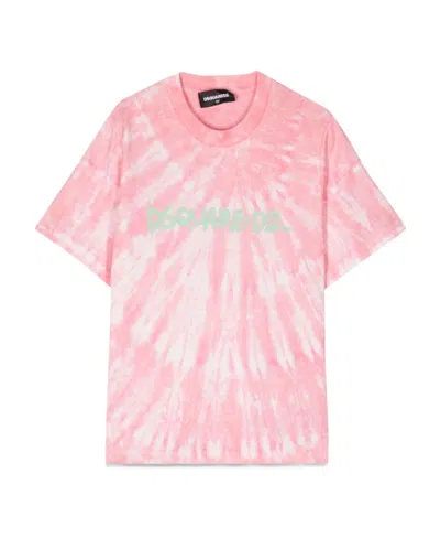 Dsquared2 Short-sleeved T-shirt With Round Neck In Pink