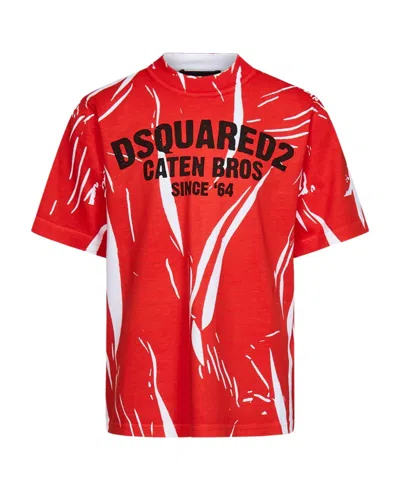 Dsquared2 Short-sleeved T-shirt With Round Neck In Red
