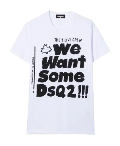 Dsquared2 Short-sleeved T-shirt With Round Neck In White