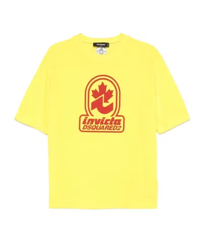Dsquared2 Short-sleeved T-shirt In Yellow