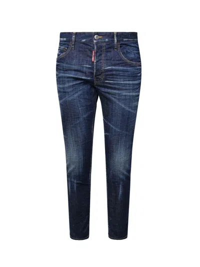 Dsquared2 Skater Cotton Denim Jeans In Blue