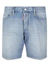 Dsquared2 Blue Jeans With Five-pocket Design And Logo Patch On The Back In Denim Man In Blue