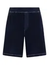 Dsquared2 Navy Blue Cotton Relax Fit Bermuda Shorts In Blue