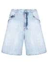 Dsquared2 Light Palm Beach Denim Shorts In Blue