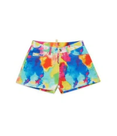 Dsquared2 Kids' Shorts Con Stampa In Multicolor