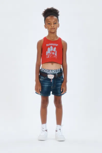 Dsquared2 Kids' Dark Blue Denim Shorts