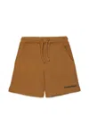 Dsquared2 Branded Fleece Shorts In Brown