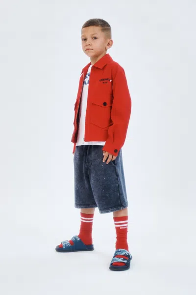 Dsquared2 Fleece Shorts With Logo In Gray