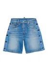 Dsquared2 Shorts In Shaded Denim With Tape In Blue