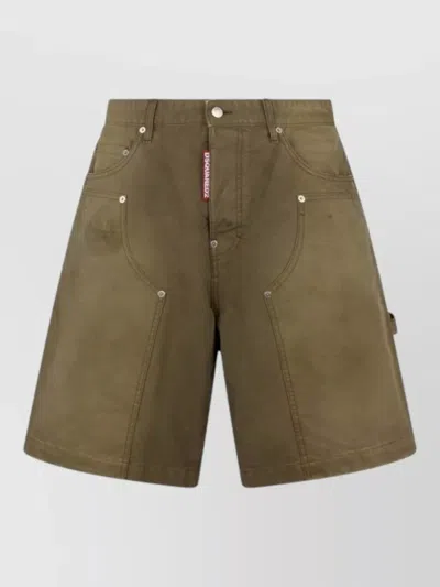 Dsquared2 Shorts Side And Back Pockets Cargo Design In Brown