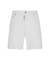 Dsquared2 White Bull Denim Shorts In White