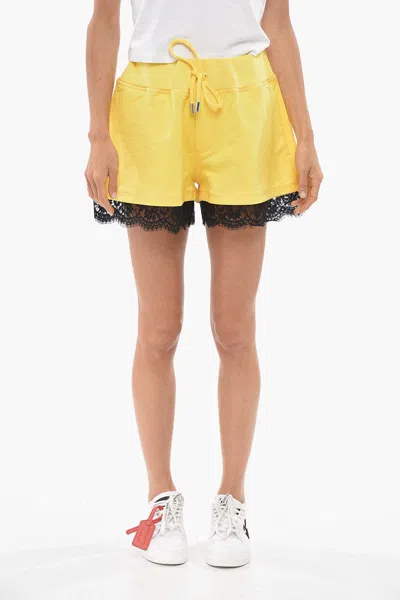 Dsquared2 Shorts With Lace Hem In Yellow