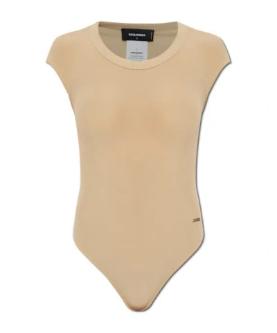 Dsquared2 Short-sleeved Bodysuit In Brown