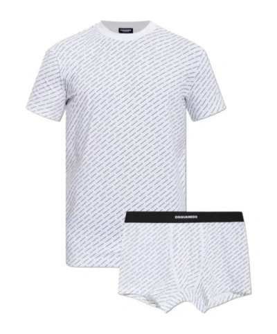Dsquared2 Short-sleeved T-shirt And Underwear Set In White