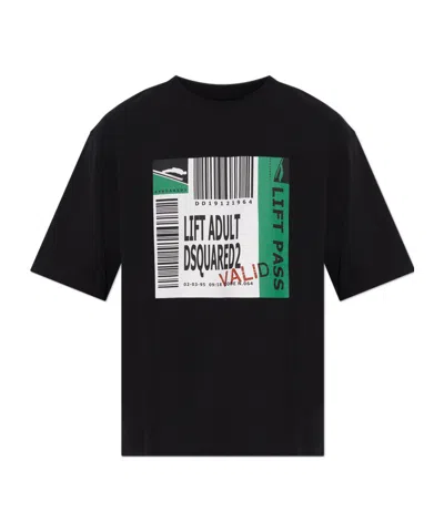Dsquared2 Graphic-print Loose-fit T-shirt In Black