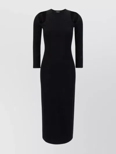 DSQUARED2 SHOULDER ACCENT MIDI DRESS