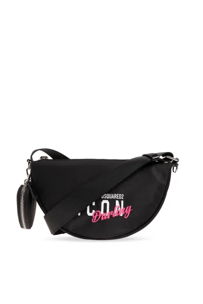 Dsquared2 Shoulder Bag With Logo In Black