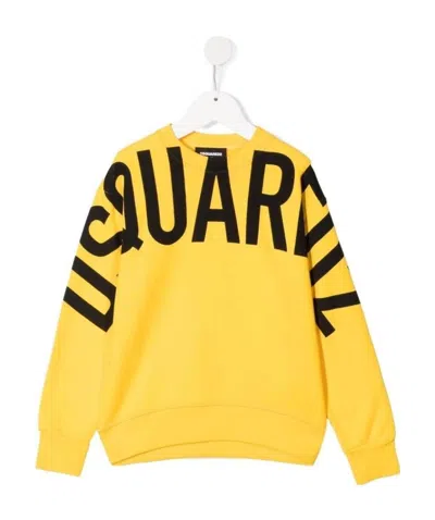 Dsquared2 Shoulder Logo-print Sweatshirt In Yellow