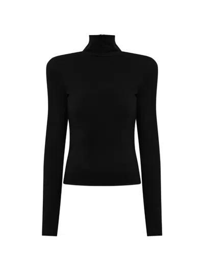 Dsquared2 Shoulder-pad Turtleneck Top In Black