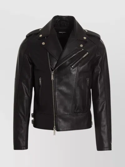 DSQUARED2 SIDE BUCKLE EPAULETTE SLEEVE HARDWARE POCKET JACKET