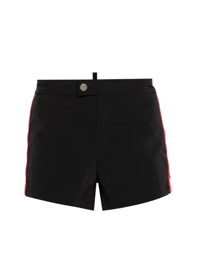 Dsquared2 Side Logo Swim Shorts In Black