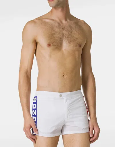 Dsquared2 Side Logo Swim Shorts In White
