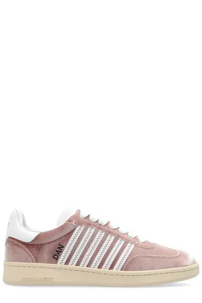 Dsquared2 Side Stripe Detailed Sneakers In Pink