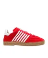 Dsquared2 Stripe Detailed Flat Espadrilles In Red