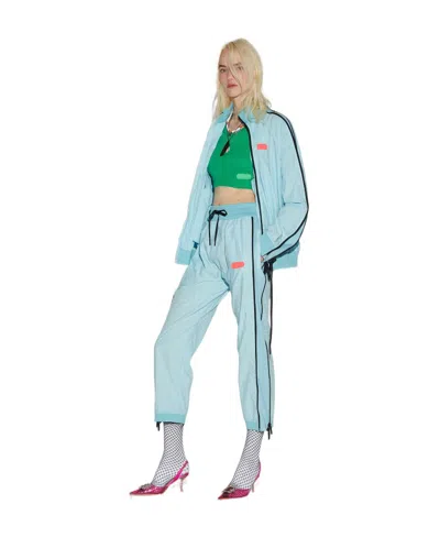 Dsquared2 Side-zip Logo-patch Trousers In Blue