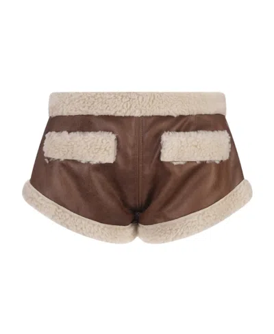 Dsquared2 Side-zip Shorts In Brown
