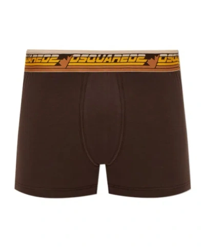 Dsquared2 Signature Boxer Briefs In Brown