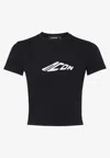 Dsquared2 Signature Icon Cropped T-shirt In Black