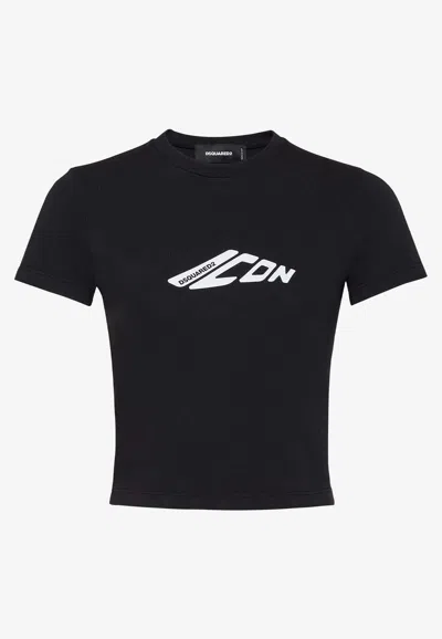 DSQUARED2 SIGNATURE ICON CROPPED T-SHIRT
