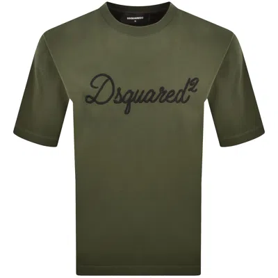 Dsquared2 Signature Loose Fit T Shirt Green In Multi