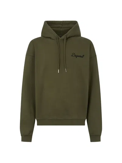 Dsquared2 Signature Relax-fit Hoodie In Green